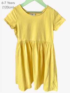 💙2/$25 Hanna Anderrson 6-7 Years 120cm Girl Yellow Dress Summer Spring Playful